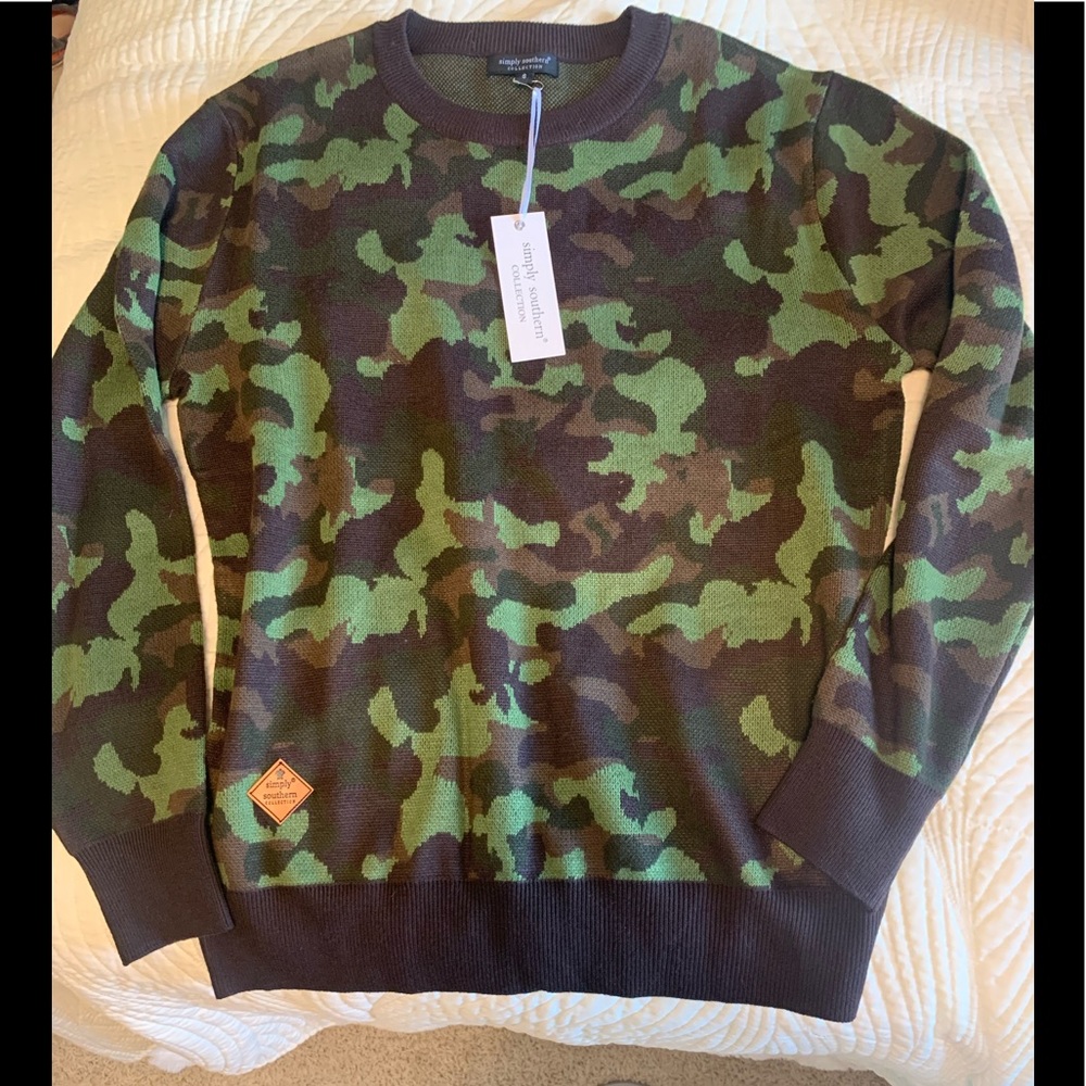 NWT Simply Southern camo sweater